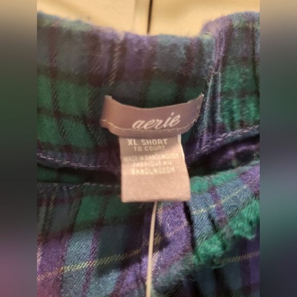 NWT Aerie Sleepwear Plaid Pants Sz XL Short - Picture 2 of 3